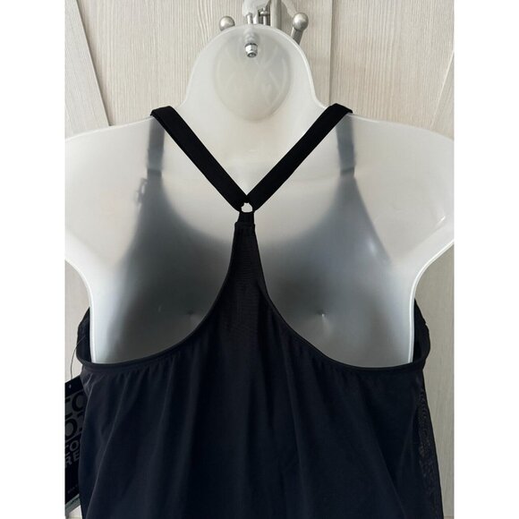 Coco Reef Handkerchief-Hem Sheer Black Flowing Tankini Racerback Top MANY SIZES - Picture 11 of 12